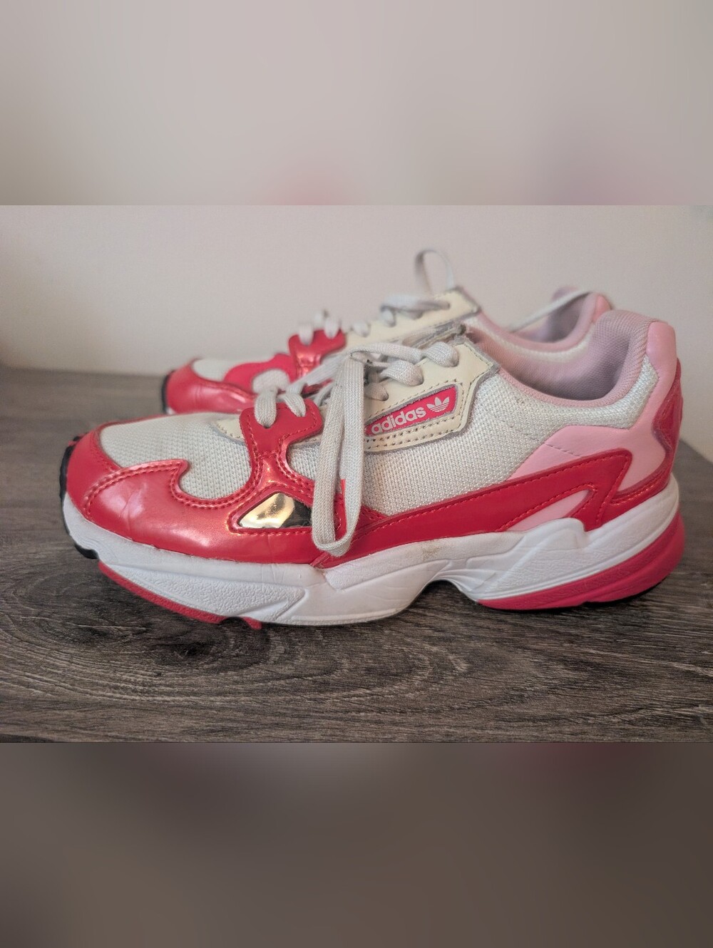 Adidas Originals Falcon Shock Red/White/Pink Women's Sneakers Size 7
